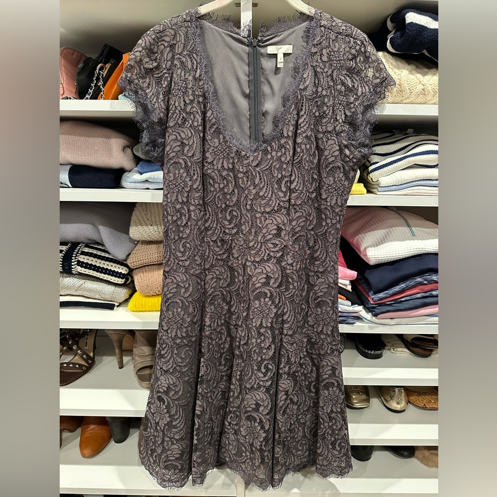 Joie Lace Mini Dress in Purple